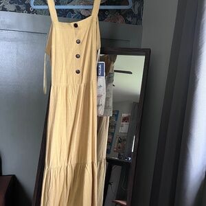 MWT | Medium Yellow Midi Dress | Monteau Los Angeles